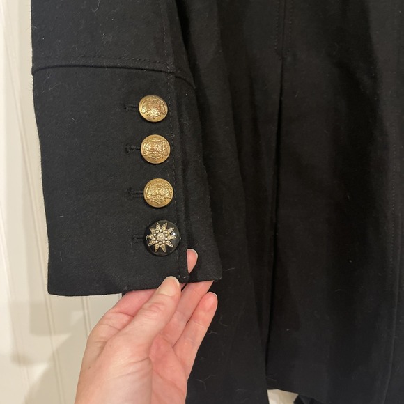 Guess Black Wool Pea Coat,‎ Pirate-core, Preppy - Picture 11 of 12